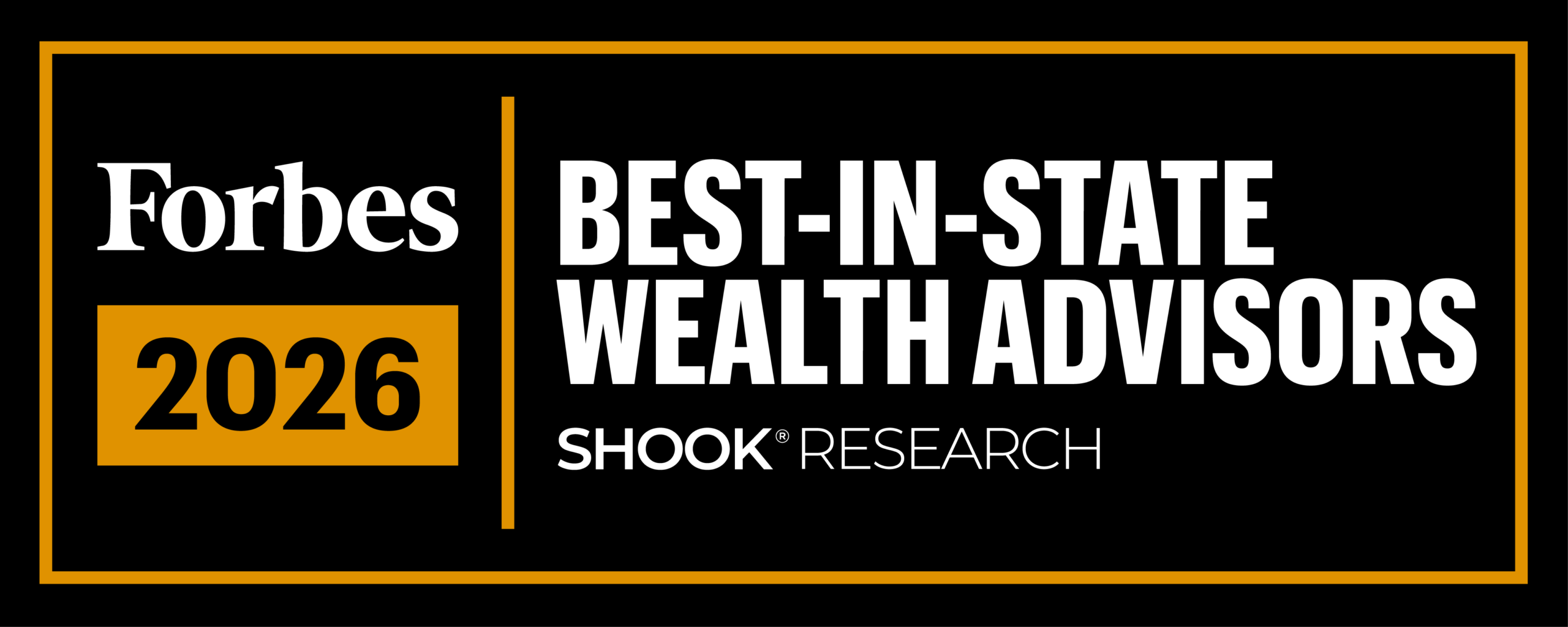 Forbes Best-in-State Wealth Advisors award badge, SHOOK Research